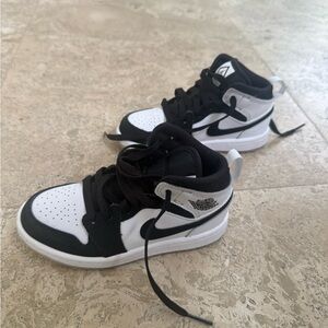 Nike Kids Black and White Mid-Top Sneakers
